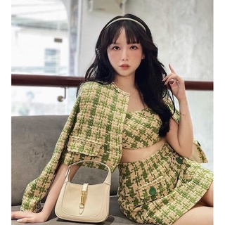 [ HÀNG CÓ SẴN ] SET DẠ TWEED XANH LÁ