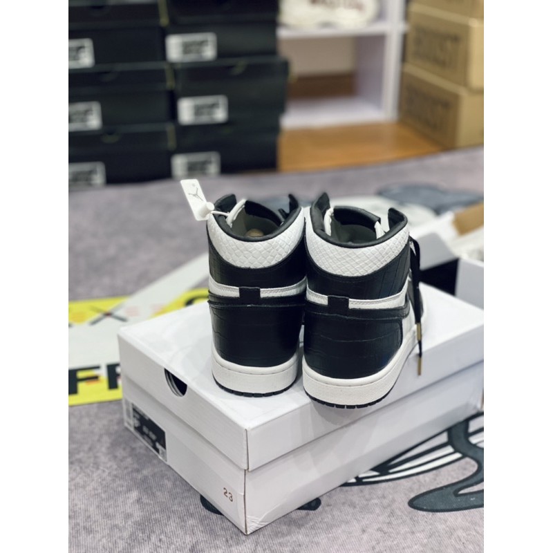[AGsneaker] Giày thể thao cổ cao màu Black White chân bè fit lên 1 size...