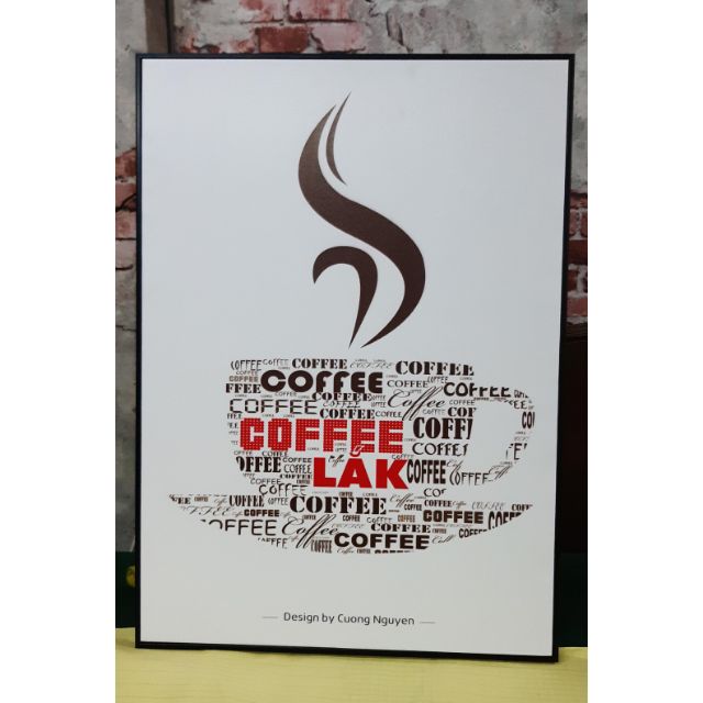 Tranh canvas ly coffee 50x70 giá kèm khung