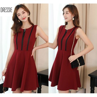 Đầm xòe đẹp váy nữ áo đầm DRESSIE đầm sát nách thời trang nữ công sở dạo phố dự tiệc - DX169 (Đỏ)