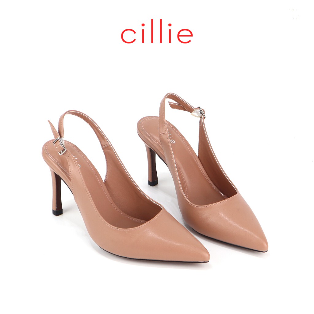 Giày cao gót nữ kiểu dáng slingback thanh lịch mũi nhọn gót thanh cao 9cm đi làm dạo phố Cillie 1234
