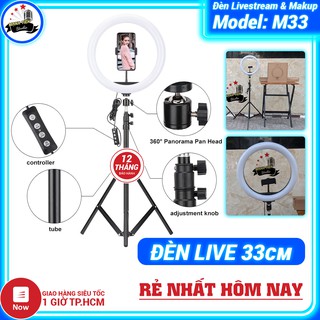 [KÈM VIDEO HÌNH THẬT] Đèn live stream 33cm - chuyển 3 màu, trợ sáng makeup, spa làm đẹp, nối mi, quay vlog, tiktok