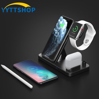 IPHONE Đế Sạc Nhanh Không Dây 4 Trong 1 Cho Apple Watch 2 / 3 / 4 / 5 / 6 / Se Kèm Phụ Kiện