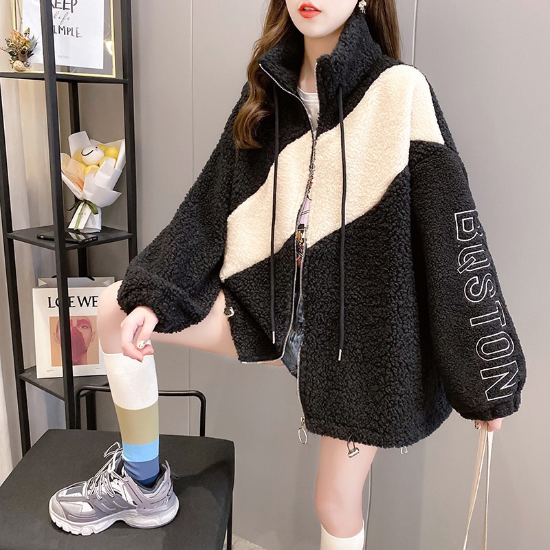 Áo khoác Cardigan cổ lọ phối khóa kéo với 2 màu lựa chọn