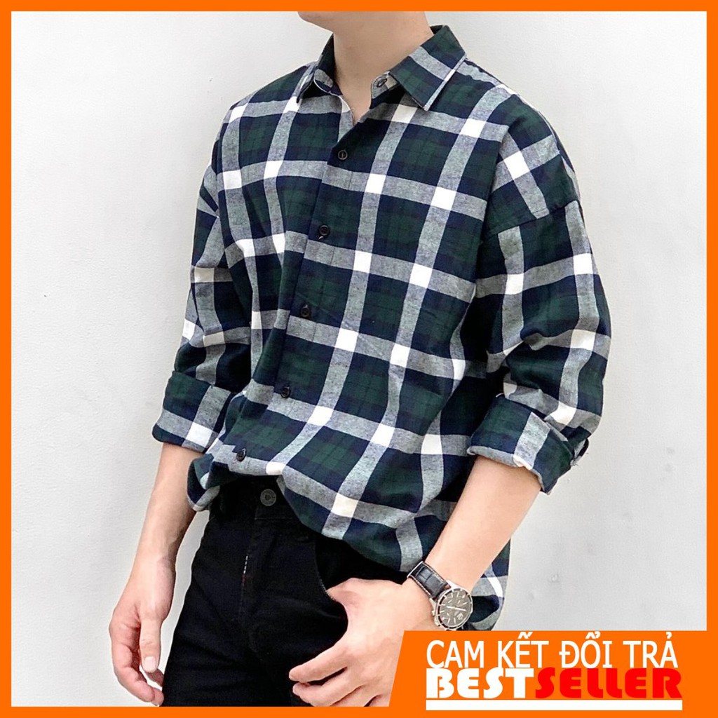 Áo Sơ Mi Caro Unisex Chất liệu Dày Dặn, May Kỹ Chi Tiết, Fom Áo Chuẩn Hàn Quốc, Nam Nữ Đều Mặc Được
