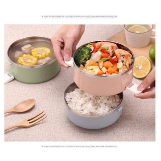 Cặp lồng đựng cơm lúa mạch 3 tầng ruột inox