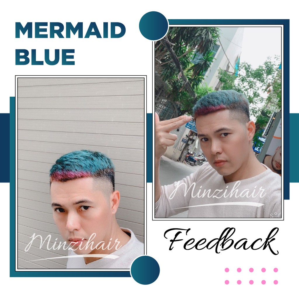 Thuốc Nhuộm Tóc Xanh Tiên Cá (Mermaid Blue) | Cần Tẩy Tóc Nâng Tone - Minzihair