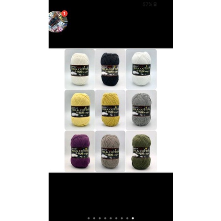 Len cotton milk 125g màu trắng 03  01 đen 02, full màu