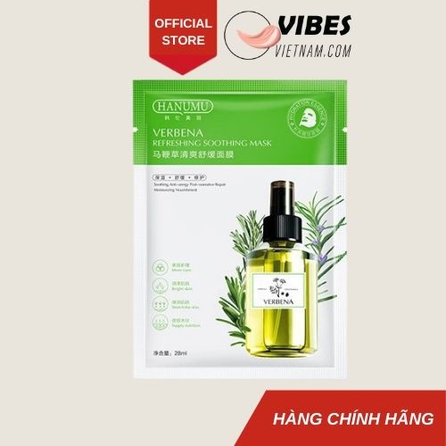 Mặt nạ giấy tinh dầu chi cỏ roi ngựa Verbena Refresing soothing mask - dưỡng da cấp ẩm giảm mụn vibesvietnam