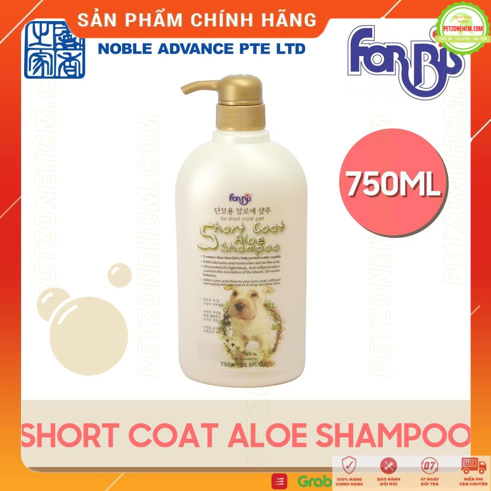 Sữa Tắm cho chó Forcans Hàn Quốc ⚜ FREESHIP ⚜ Short Coat ALOE SHAMPOO Chai 750ml dùng cho chó lông ngắn - PetzoneHCM