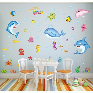 Decal dán tường động vật biển