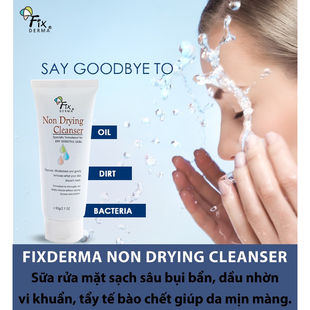 Sữa Rửa Mặt Cho Da Nhạy Cảm Fixderma Non Drying Cleanser (60g)