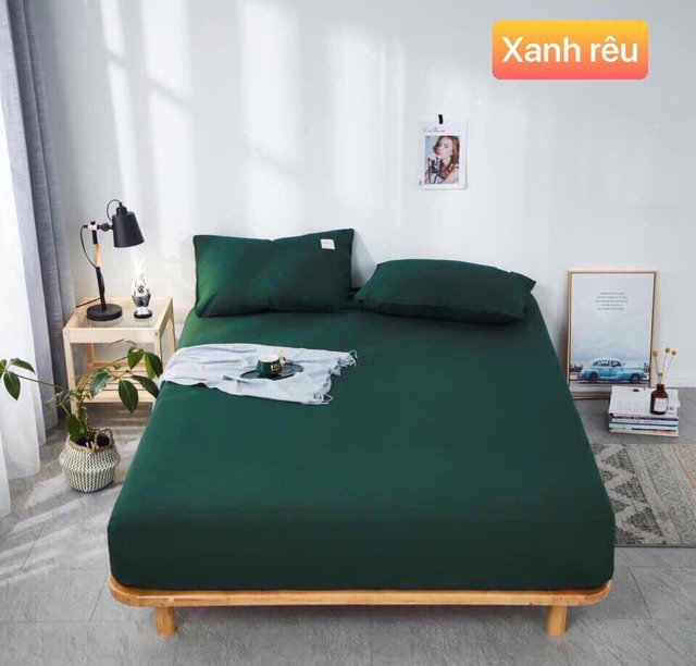 Ga Gối Cotton TC hàng nhập(1 ga kèm 2 vỏ gối nằm) mẫu Cotton Đơn sắc -&gt; kèm video + hình chụp cận sp