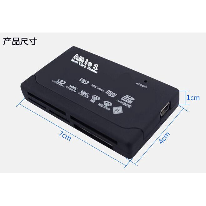 Đầu đọc thẻ nhớ SD TF CF XD MS MMC USB 2.0