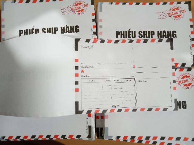 Phiếu ship hàng phong bì thư 1 liên khổ A6 100t/q