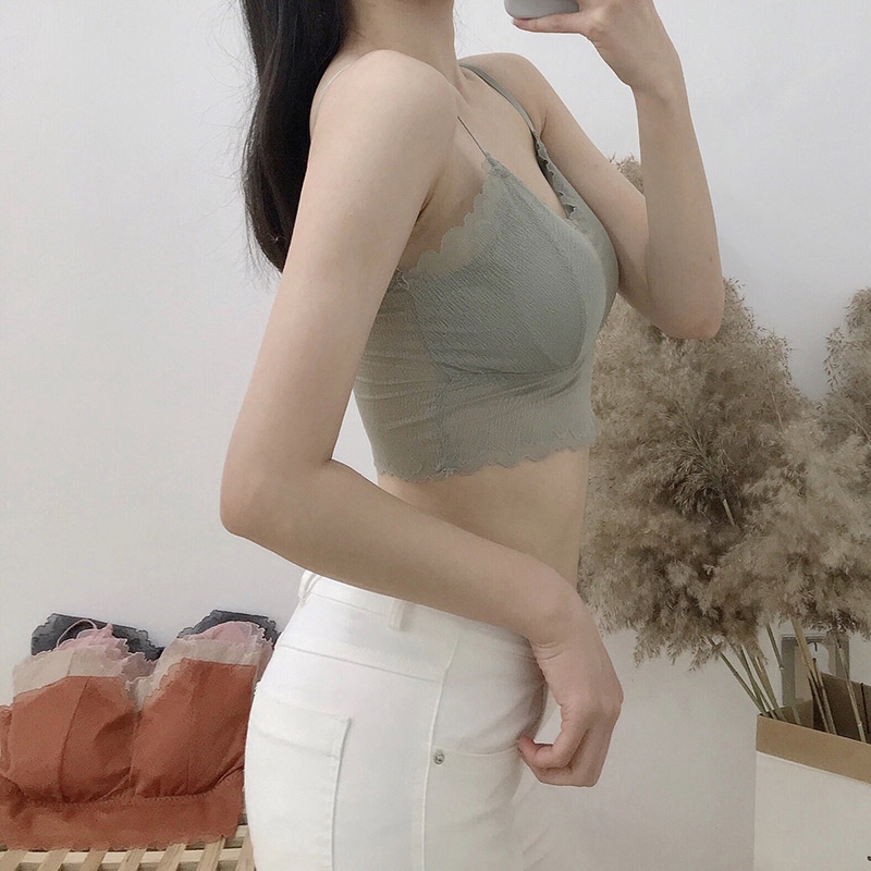 🌱lbf 🙋 khí chất retro ren vest nhỏ dễ thương miễn phí vòng thép miễn phí thoải mái với sự dễ dàng đến nữ quấn ngực, đáng yêu | BigBuy360 - bigbuy360.vn
