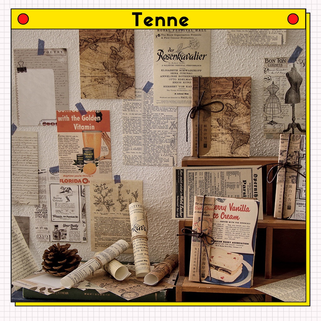 60 giấy retro trang trí sổ bullet journal - vintage bullet journal decor DIY papers