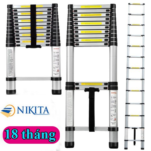 Thang nhôm rút  3,8m Nikita Nhật Bản KN-R38