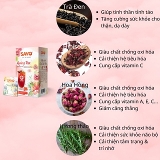 Trà Loving tea SAVO - Trà thảo mộc (trà đen, hoa hồng, hibiscus, hương thảo)