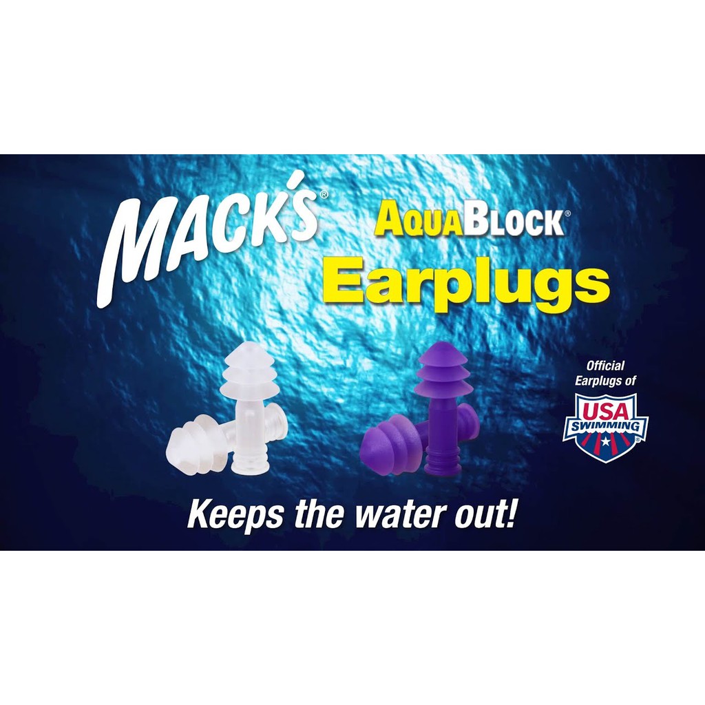 [CHÍNH HÃNG] 02 đôi nút bịt tai chống nước (Nút bịt tai đi bơi) Mack’s Aqua Block)