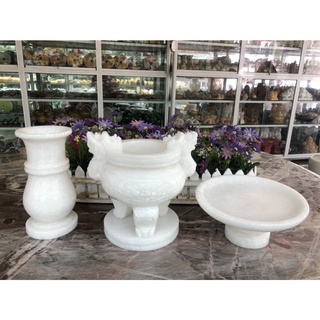 Bộ đồ thờ cúng đá trắng