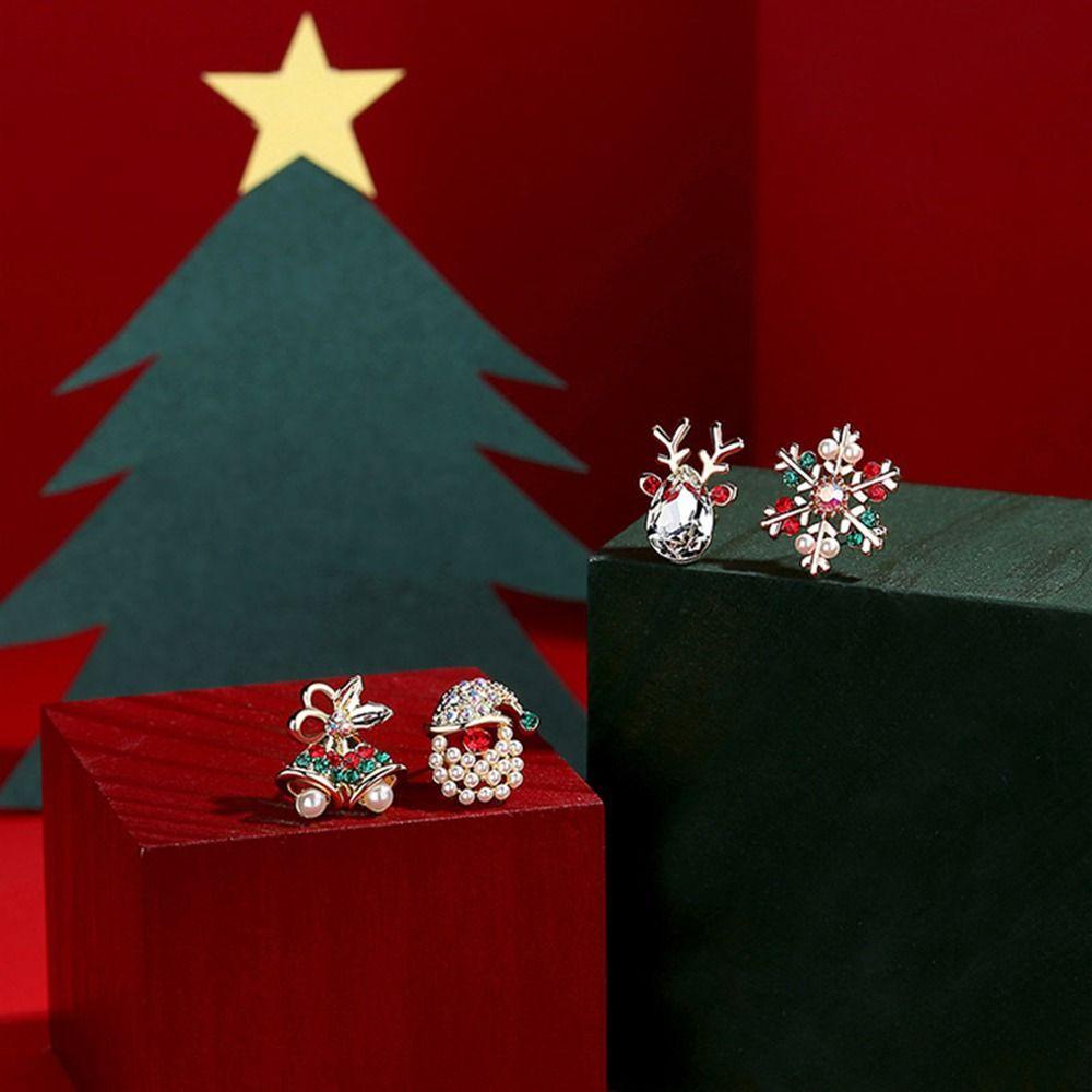 Bông Tai Hình Hoa Tuyết / Người Tuyết / Chuông Giáng Sinh Thời Trang Thanh Lịch Cho Nữ