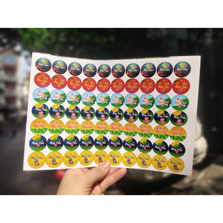 Tem nhân bánh trung thu - 70 tem/tờ - Tem tròn