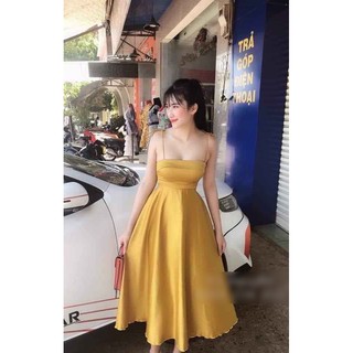 đầm xoè 2 dây