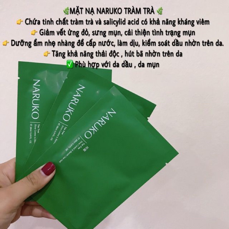 [BẢN ĐÀI] Mặt Nạ Naruko Tràm Trà - Tea Tree Shine Control And Blemish Clear Mask