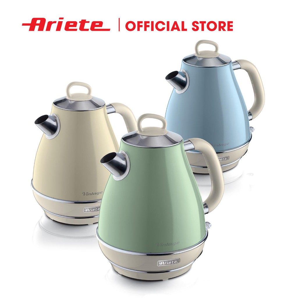 [Mã ELMALL300 giảm 7% đơn 500K] Bình đun cao Vintage 1,7L Ariete MOD. 2869 - Xuất xứ từ Italia - Bảo hành 2 năm -