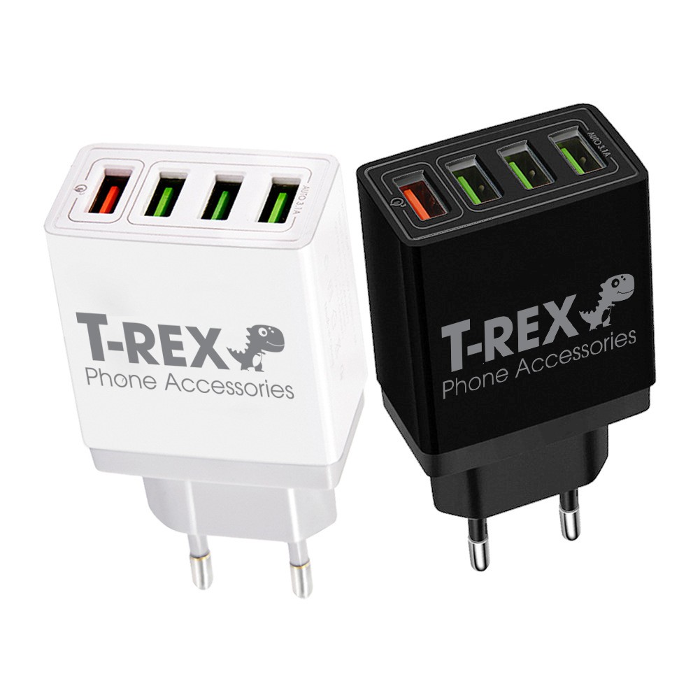 Củ Sạc Nhanh LED T-Rex Đa Năng Quick Charge 3.0 (4Đầu USB) Dùng Cho Thiết Bị Iphone/ Samsung/ Android