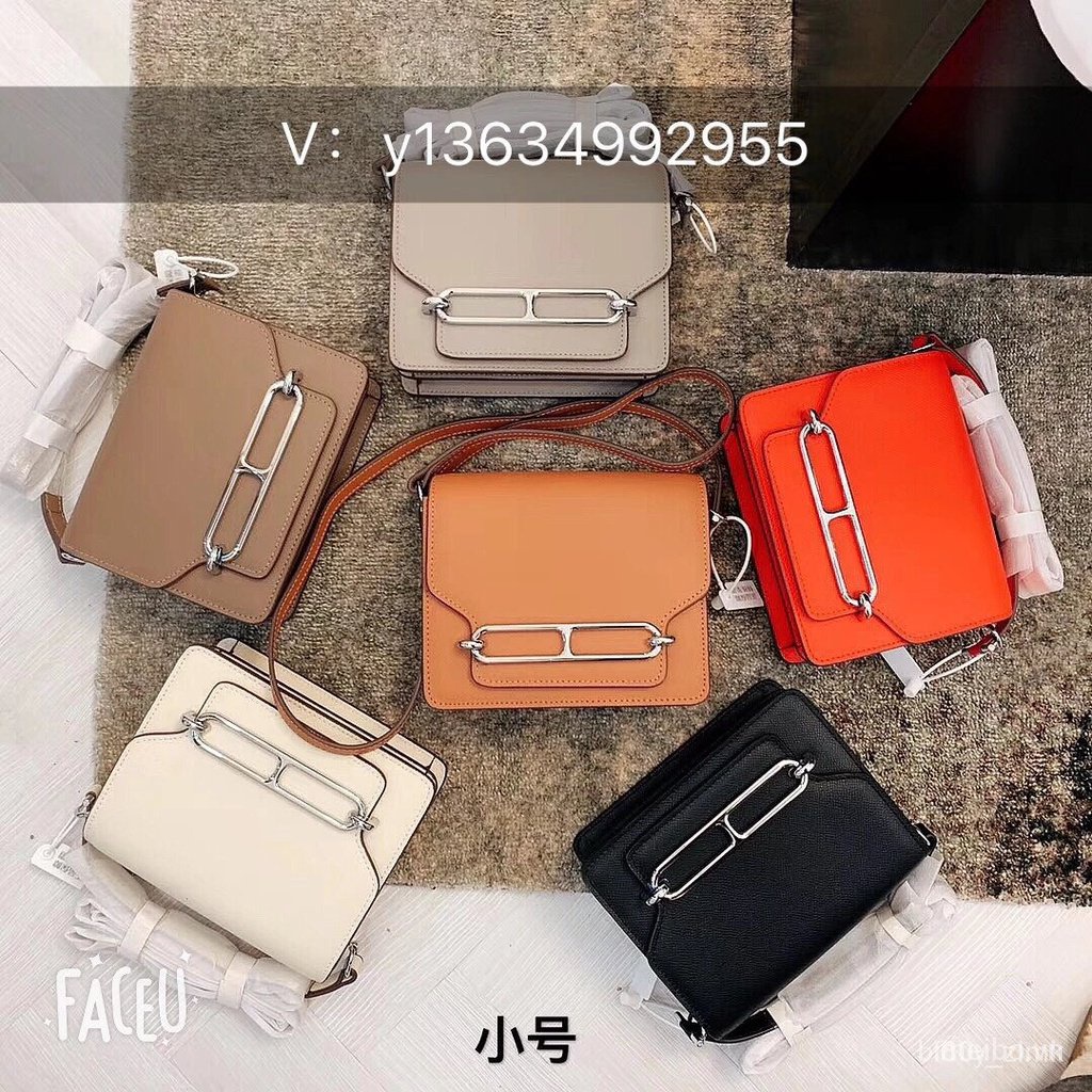 Hermes Mũi Lợn Gói Tiếp Viên Hàng Không Da Messenger Gói Nhỏ Mô Hình Lòng Bàn Tay Da Bò Túi Xách Nữ Đơn Giản Điều Chỉnh Túi Messenger-