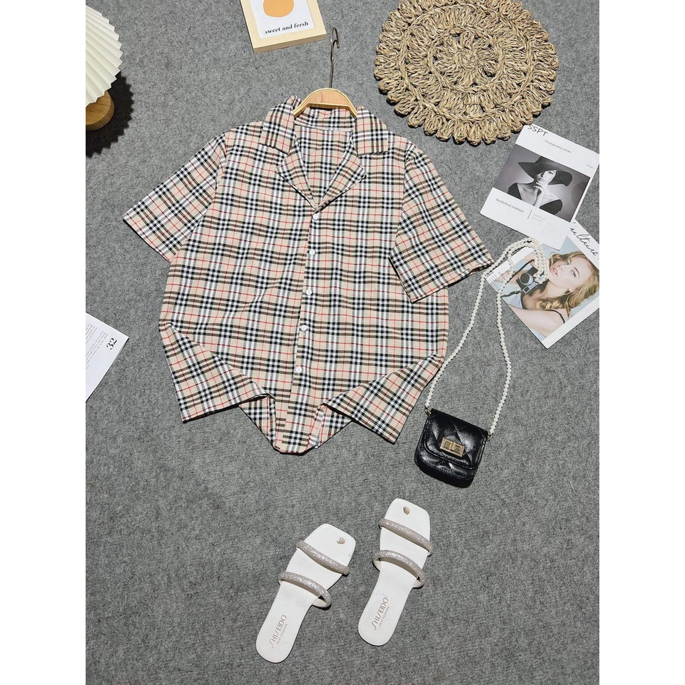 [HÀNG HÓT, TẶNG KÈM CỘT TÓC HOA CÚC] ÁO SƠ MI NỮ, ÁO SƠ MI KẺ MIX CHÂN VÁY, SOOC, LEG ĐỀU SIÊU XINH TEENS FASHION