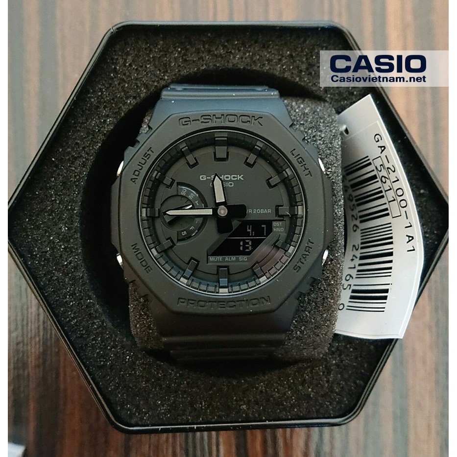 Đồng Hồ Nam Casio G Shock GA-2100-1A1DF Dây Nhựa Màu Đen - Cấu Trúc Lõi Carbon - Chống Nước 200m