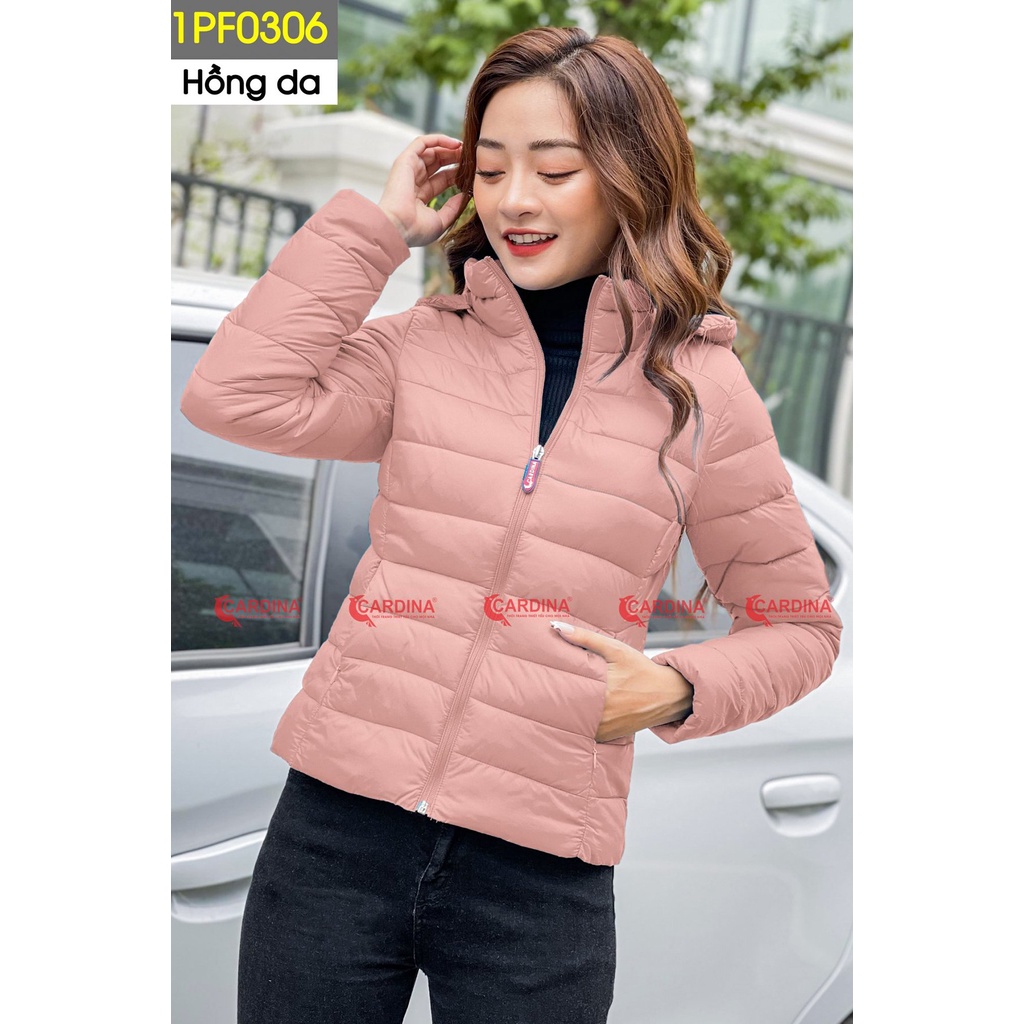 Áo phao nữ CARDINA chất gió trơn trần bông Nhật cao cấp xua tan mùa đông giá lạnh 1PF03