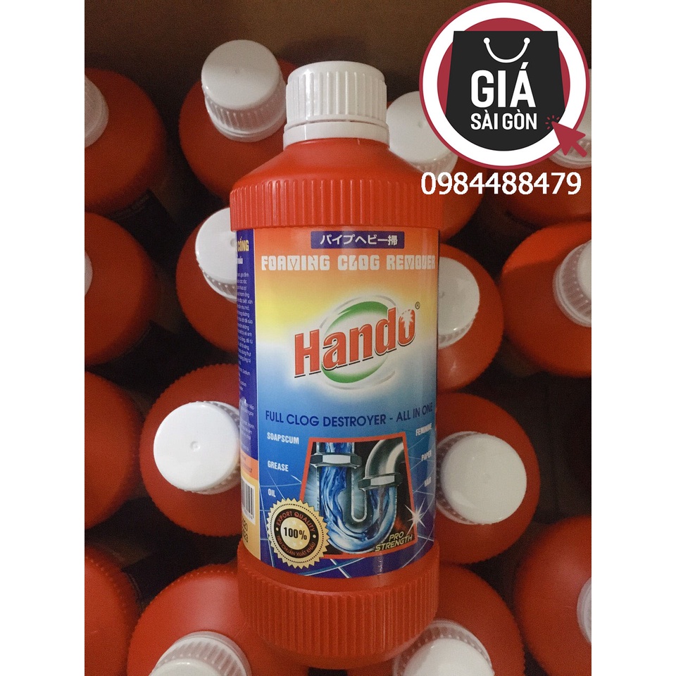 Combo 10 chai nước thông cống Hando 570ml - sản xuất tại Việt Nam