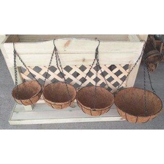 Chậu xơ dừa treo trồng hoa cây cảnh khung sắt đẹp mắt hàng nhập khẩu và phân phối chính hãng.