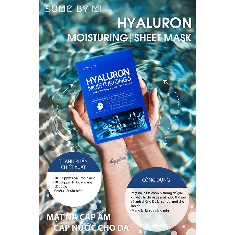 Mặt Nạ Giấy Giúp Cấp Nước SOME BY MI HYALURON MOISTURING SHEET MASK 25g | Thế Giới Skin Care