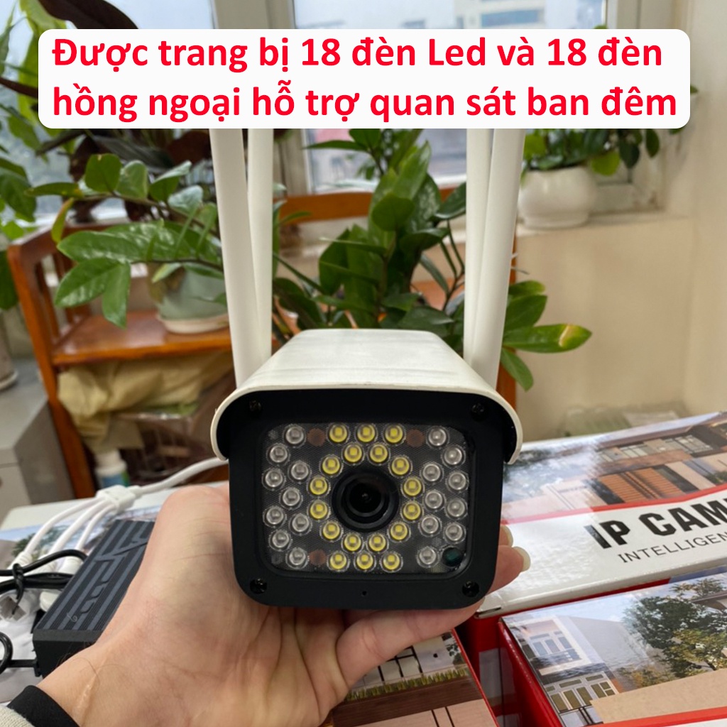 Camera yoosee ngoài trời 4 râu, 36 đèn,xoay ,đàm thoại 2 chiều - Camrera yoosee 5.0 Mpx ban đêm có màu |BH 1 đổi 1