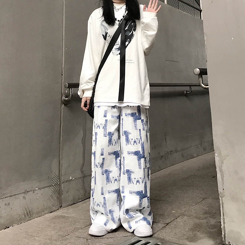 Happy-store ❤️ Quần ống rộng nữ Happy Store quần dáng suông lưng cao cạp chun chất vải cực mát phong cách Hàn Quốc
