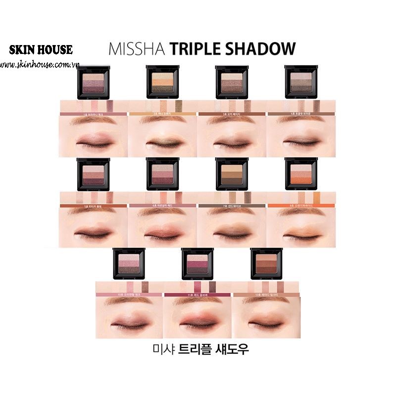 Sẵn - Phấn mắt 3 ô Missha Triple Shadow - Skinhouse