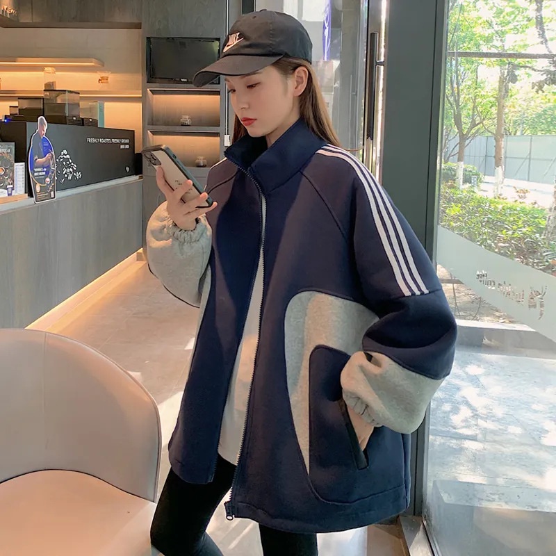 IELGY      women's zipper sports casual thickened jacket