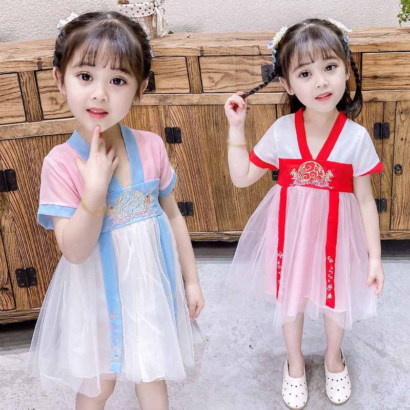 Bộ Đầm Thêu Hình Thỏ Dễ Thương Phong Cách Trung Hoa Dành Cho Bé Gái 0-4 Tuổi Se7En