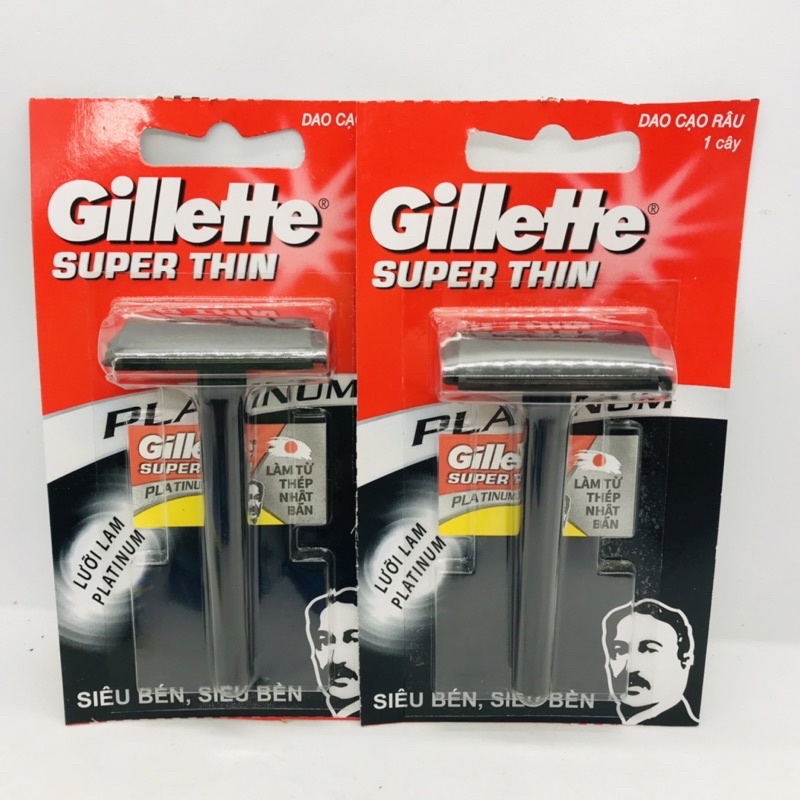 Bàn cạo/Dao cạo râu cán đen GILLETTE SUPER THIN - chính hãng