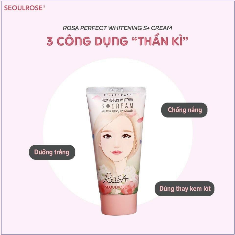Kem Dưỡng Sáng Da Ban Ngày Chống Nắng SeoulRose SPF35 PA++ Rosa Perfect Whitening S+ Cream 50g | BigBuy360 - bigbuy360.vn