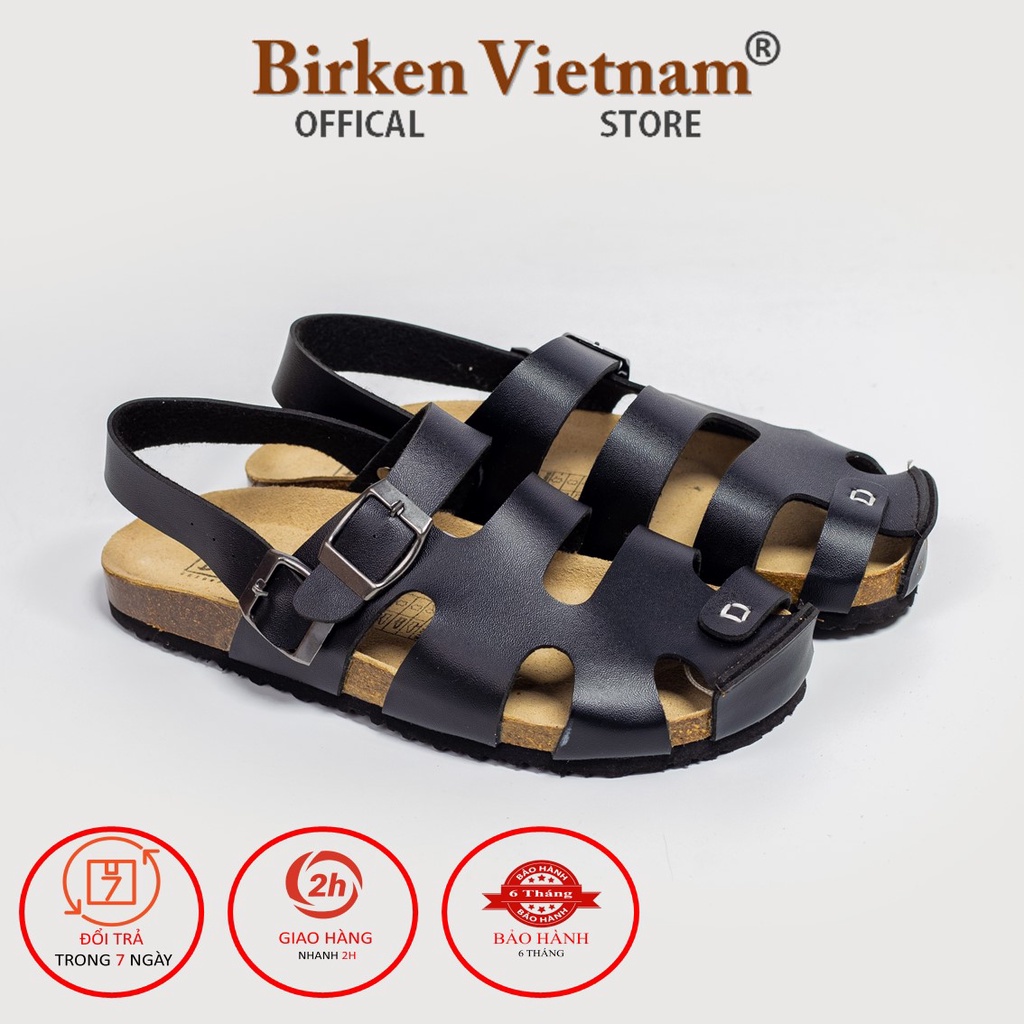 MÃ Rọ Có Quai Hậu DA PU Đế Trấu Quai Rọ Unisex Birken Vietnam Bioline