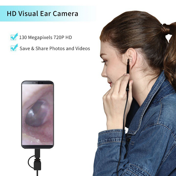 ✔️ Dụng Cụ Lấy Ráy Tai Có Camera 3 Trong 1, Nội Soi Tai, Mũi Họng - Có App Kết Nối Với Điện Thoại [Bảo Hành 1 Đổi 1]