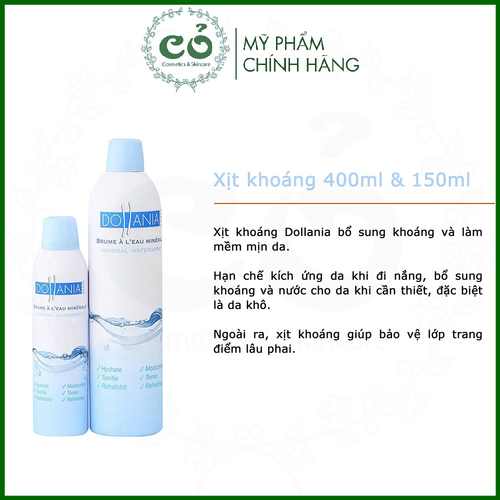 Xịt khoáng dưỡng ẩm cấp nước cho da Dollania | BigBuy360 - bigbuy360.vn