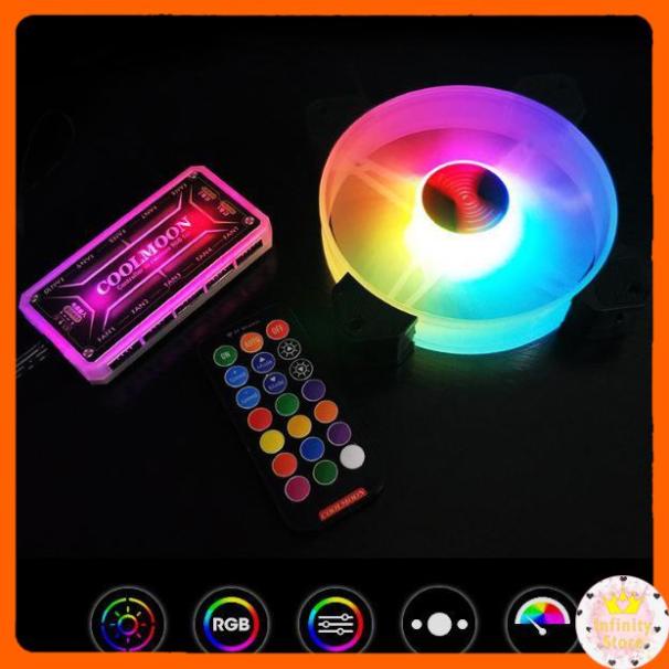 QUẠT LED CASE COOLMOON V11 LED RGB 12CM INFINY DECOR