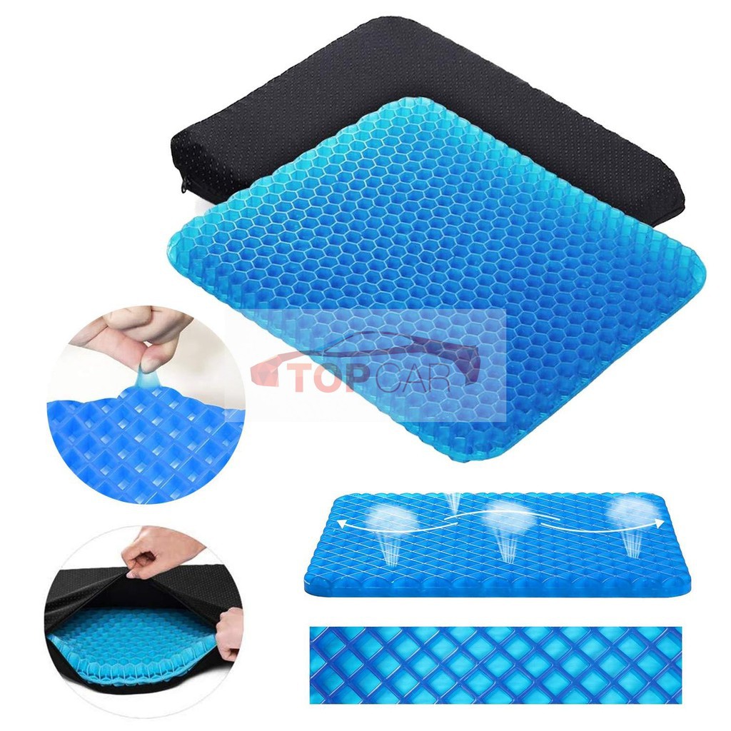 ĐỆM NGỒI FIT HOMNEYCOMB - Đệm Ngồi Gel lưới 3D 2 Lớp Thoáng Khí Tuần Hoàn Máu- Tiện Lợi - Chống Đau Mỏi Lưng